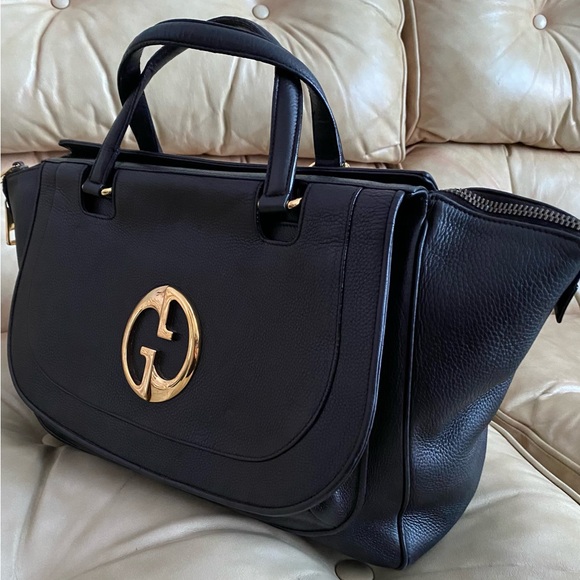 Gucci Handbags - BIG Gucci 1973 Pebbled Leather Blondie Bag COA